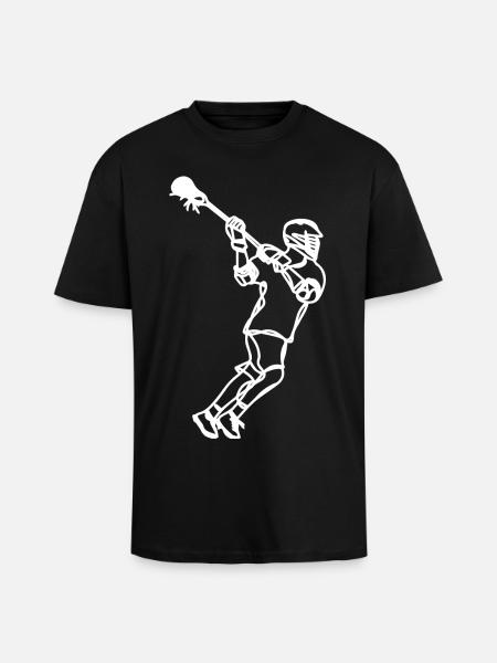 Lacrosse Professional Drawing - Unisex Oversized Heavyweight T-shirt - black