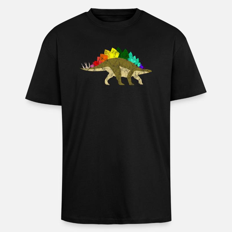 Rainbow Dinosaurs - Oversized Heavyweight Unisex T-Shirt - Schwarz