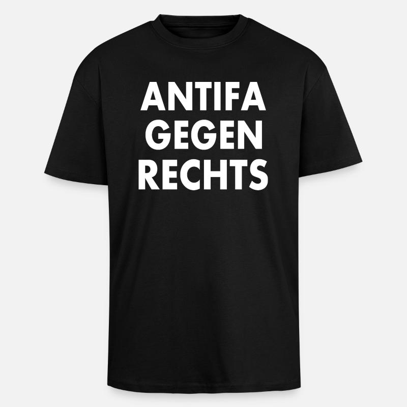 Antifa against the right - Unisex Oversized Heavyweight T-shirt - black
