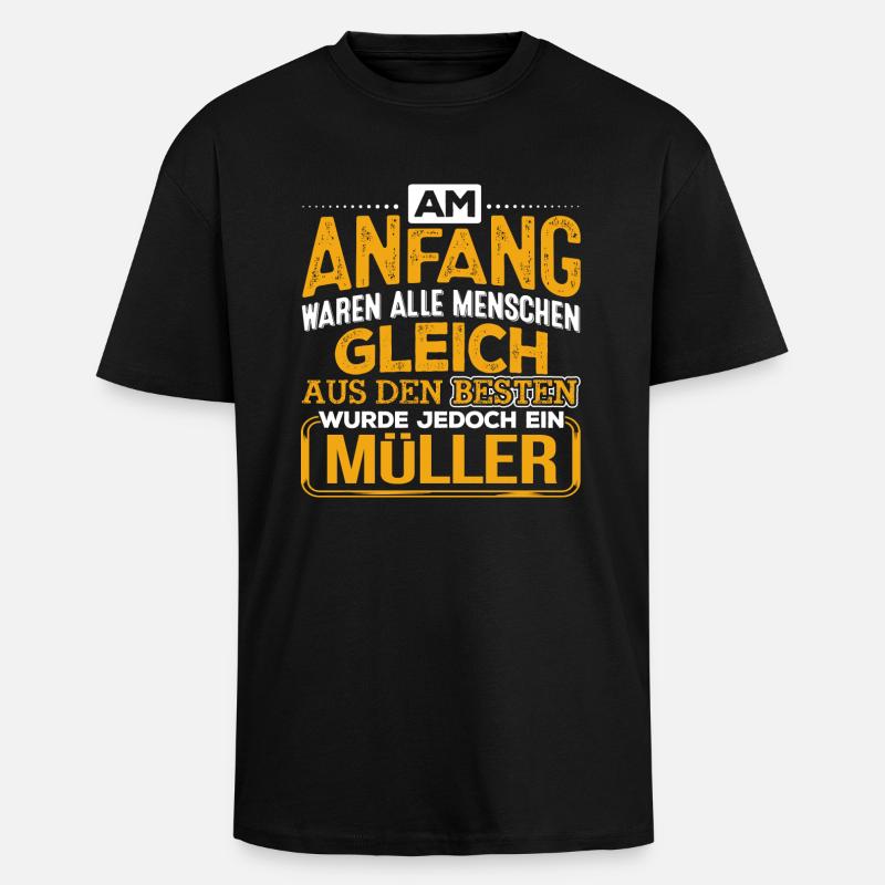 MÜLLER - Der Beste - Oversized Heavyweight Unisex T-Shirt - Schwarz