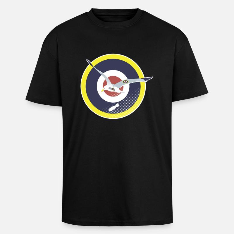 Brighton Bombing Seagull - Unisex Oversized Heavyweight T-shirt - black