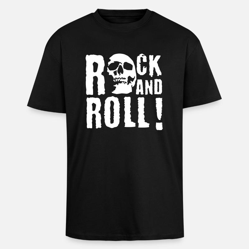 rock_and_roll_d_1c - Unisex Oversized Heavyweight T-shirt - black