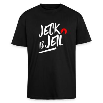 Karneval Kölner Karneval Geschenk Alaaf - Oversized Heavyweight Unisex T-Shirt - Schwarz - Vorne - Alina (178cm) & Michal (187cm)