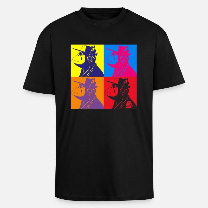 Affe Warhol von Custom - Oversized Heavyweight Unisex T-Shirt - Schwarz