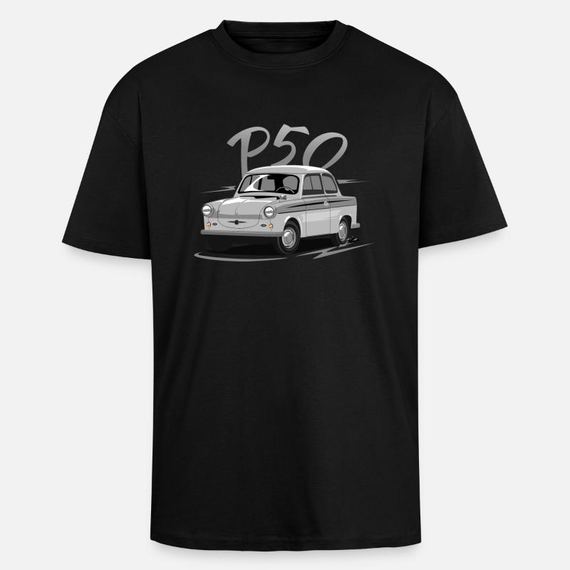 P50 - T-shirt unisexe oversize épais - noir