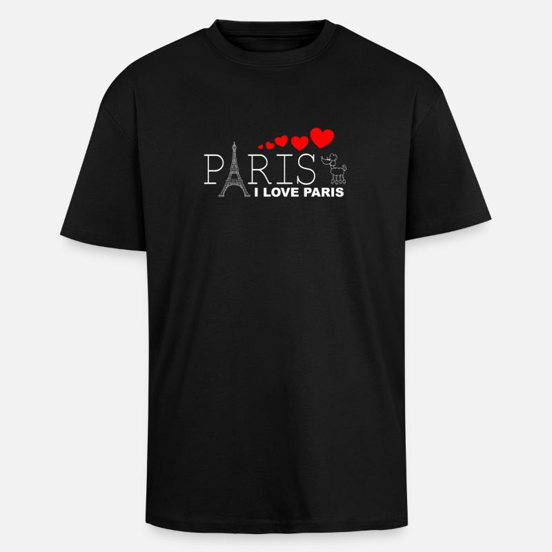 J'AIME PARIS 2WR - T-shirt unisexe oversize épais - noir