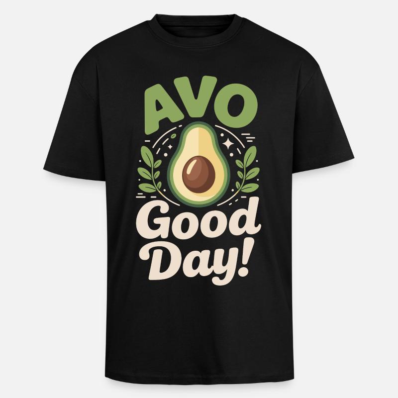 Avo Good Day - Oversized Heavyweight Unisex T-Shirt - Schwarz