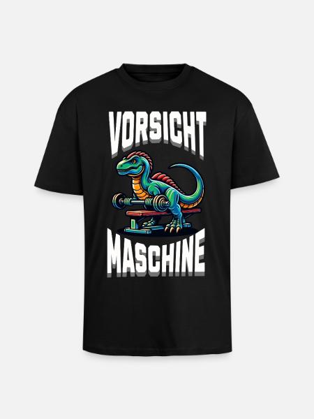 Gym Shirt – Beware Machine - Unisex Oversized Heavyweight T-shirt - black