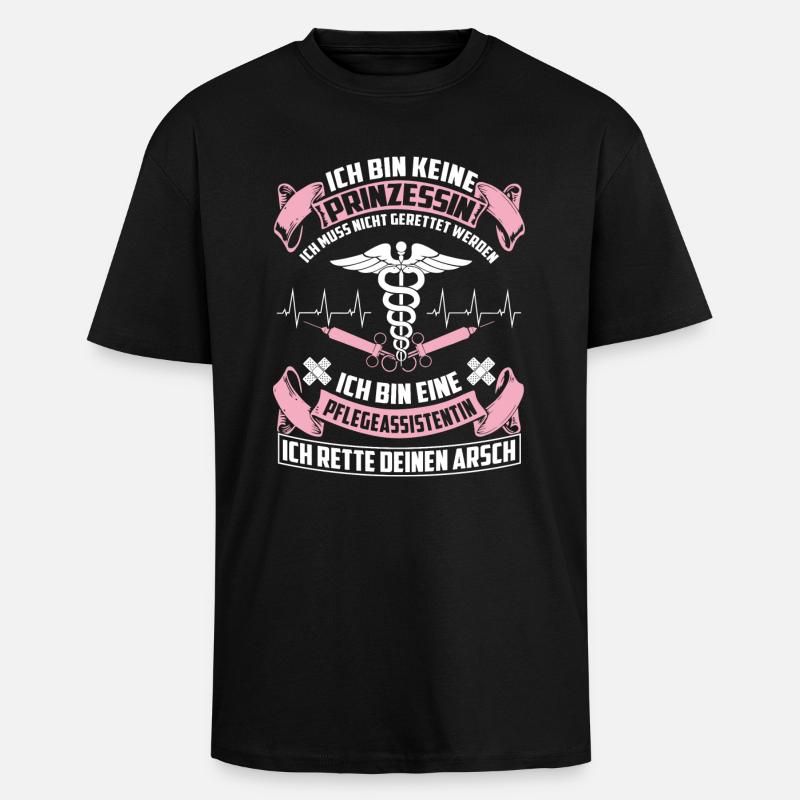 Assistant/e soins - princesse - T-shirt unisexe oversize épais - noir