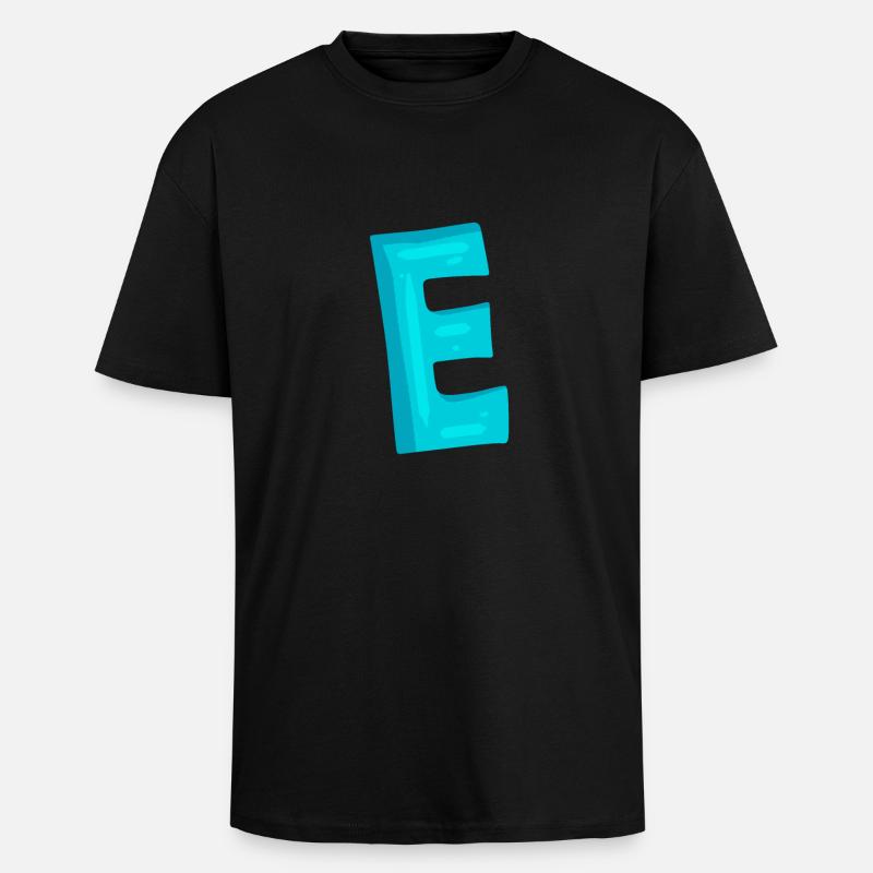 Anfangsbuchstabe E Buchstabe - Oversized Heavyweight Unisex T-Shirt - Schwarz