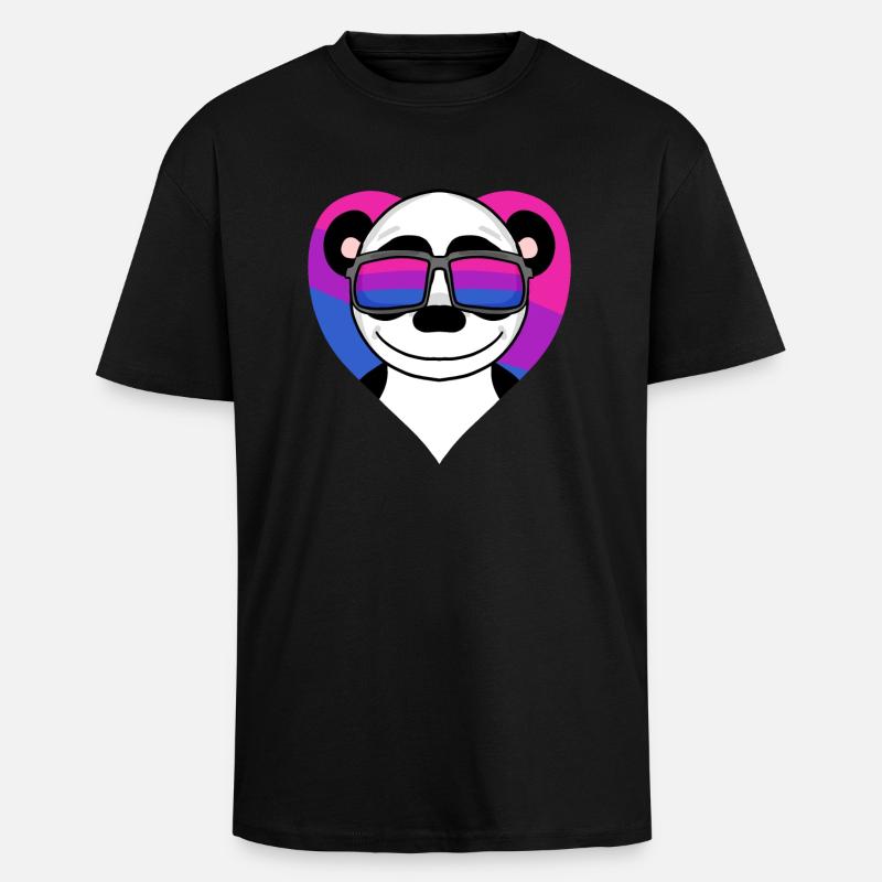 Bisexuell Panda Geschenk - Oversized Heavyweight Unisex T-Shirt - Schwarz