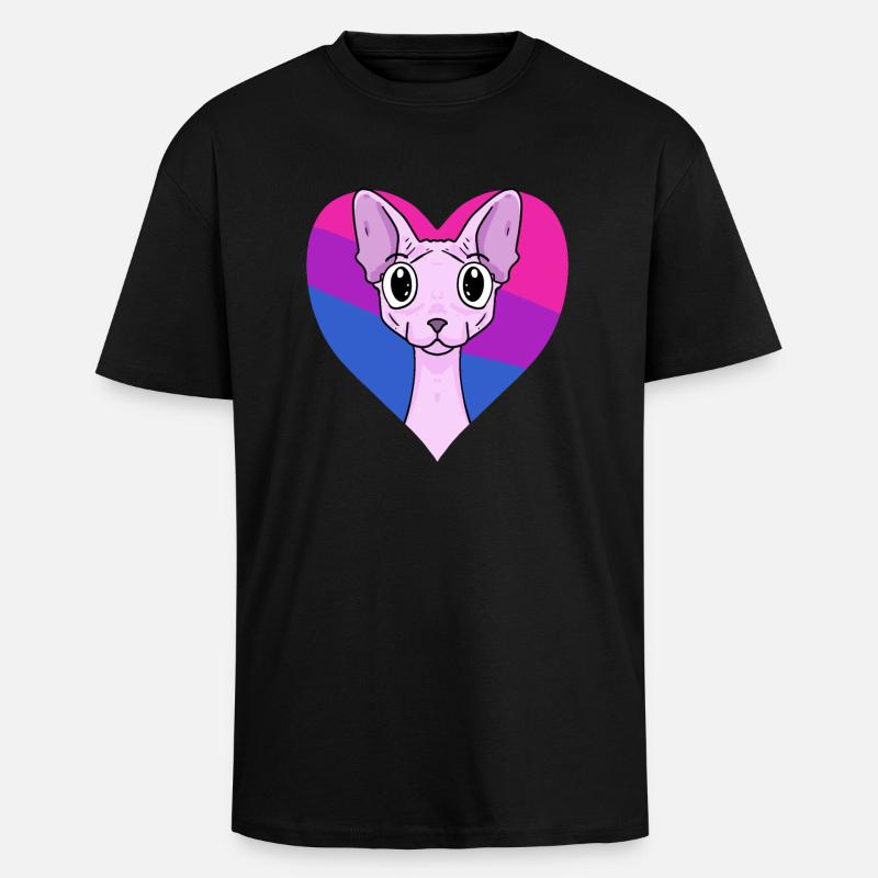 Cadeau bisexuel Sphynx Cat - T-shirt unisexe oversize épais - noir