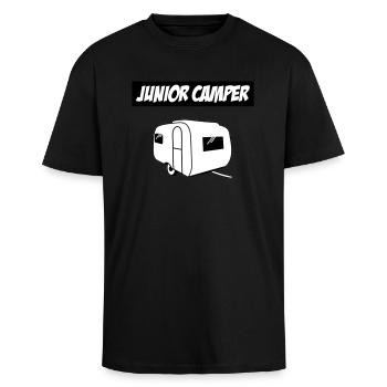 Les campeurs juniors - T-shirt unisexe oversize épais - noir - Devant - Alina (178cm) & Michal (187cm)