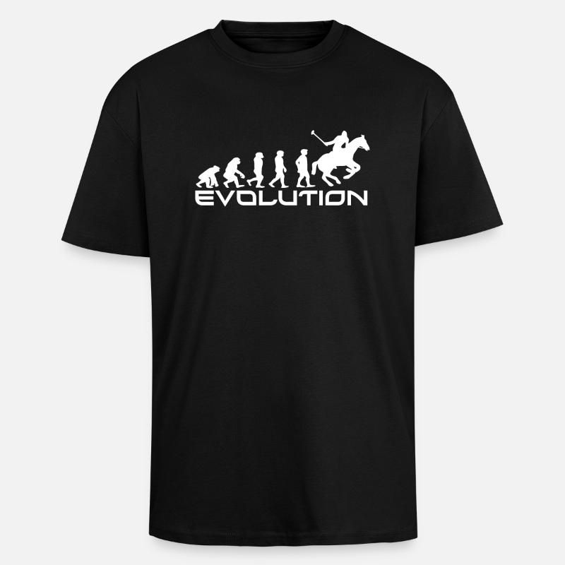 EVOLUTION POLO - Oversized Heavyweight Unisex T-Shirt - Schwarz