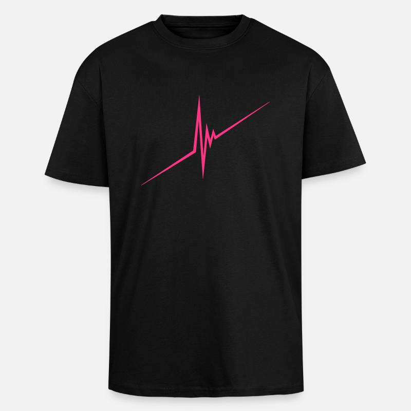 pulse - Oversized Heavyweight Unisex T-Shirt - Schwarz