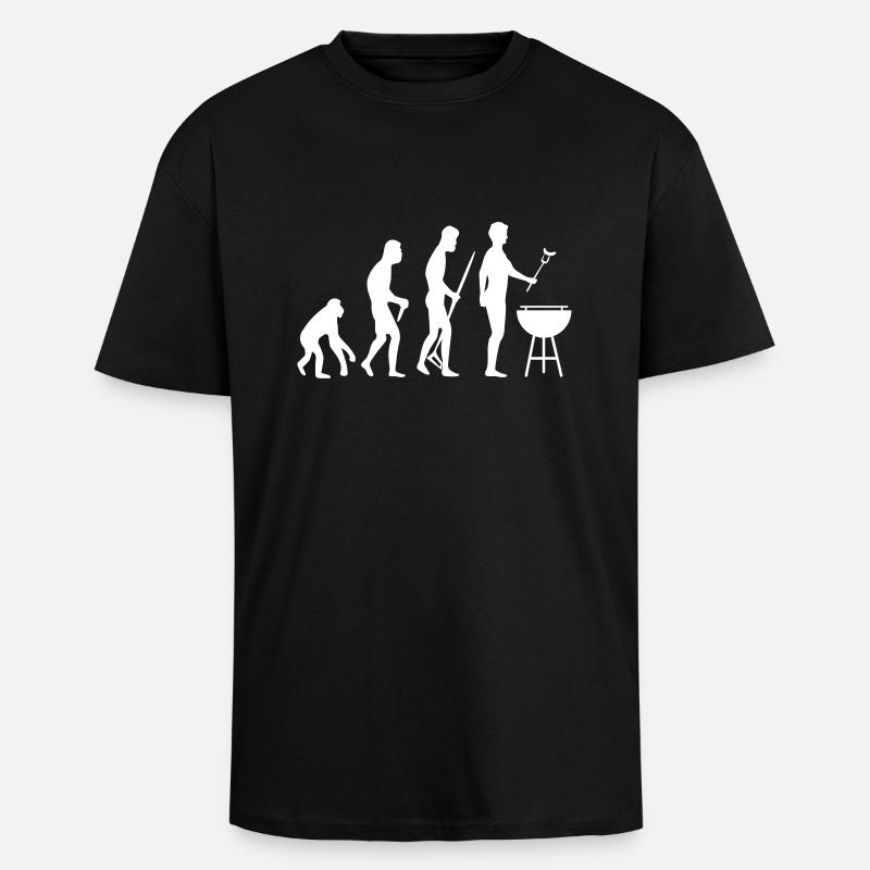 Grill BBQ Evolution - Oversized Heavyweight Unisex T-Shirt - Schwarz