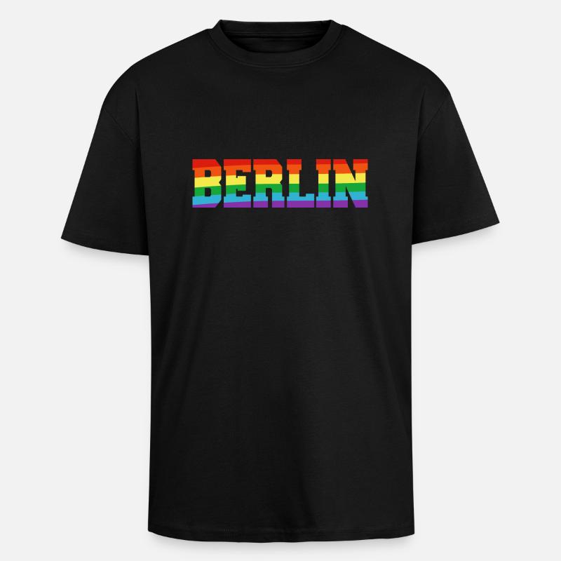 Berlin Regenbogenfahne - Oversized Heavyweight Unisex T-Shirt - Schwarz