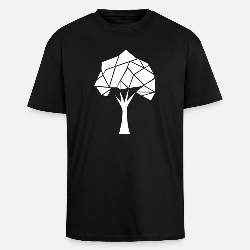 Geometrischer Polygon-Baum - Oversized Heavyweight Unisex T-Shirt - Schwarz