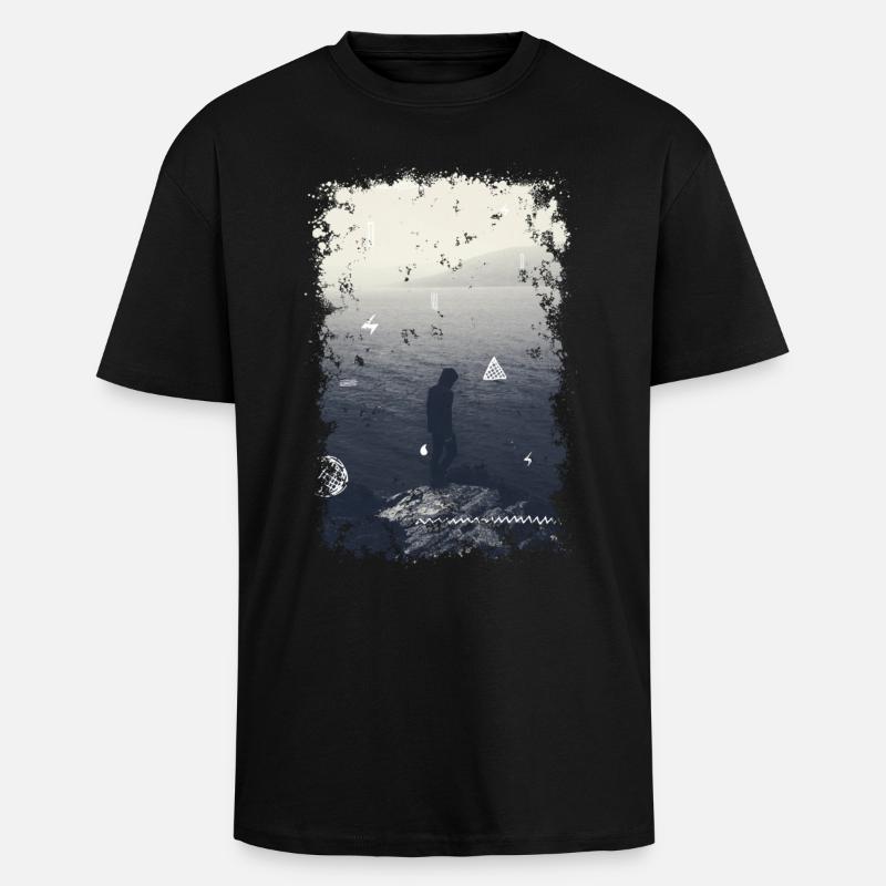 MEER - Oversized Heavyweight Unisex T-Shirt - Schwarz