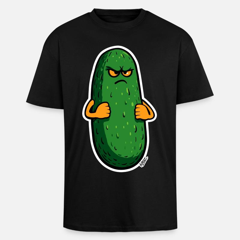 Grumpy Pickle Maskottchen - Oversized Heavyweight Unisex T-Shirt - Schwarz