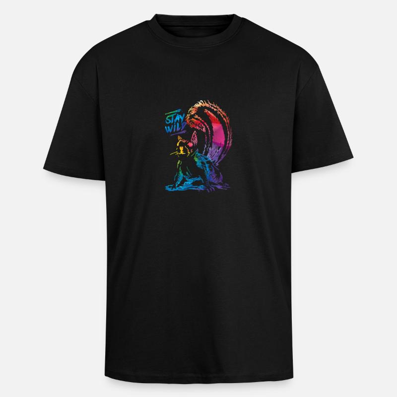 squirrel - Unisex Oversized Heavyweight T-shirt - black