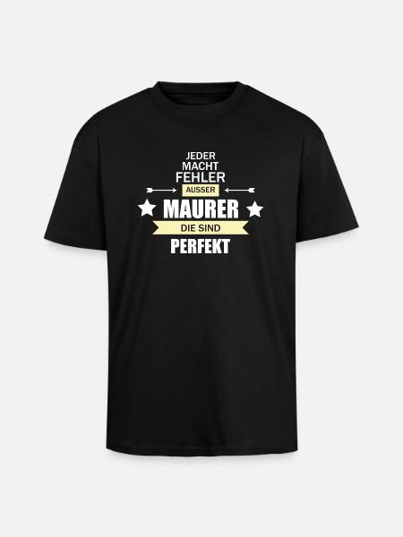 Maurer - Oversized Heavyweight Unisex T-Shirt - Schwarz