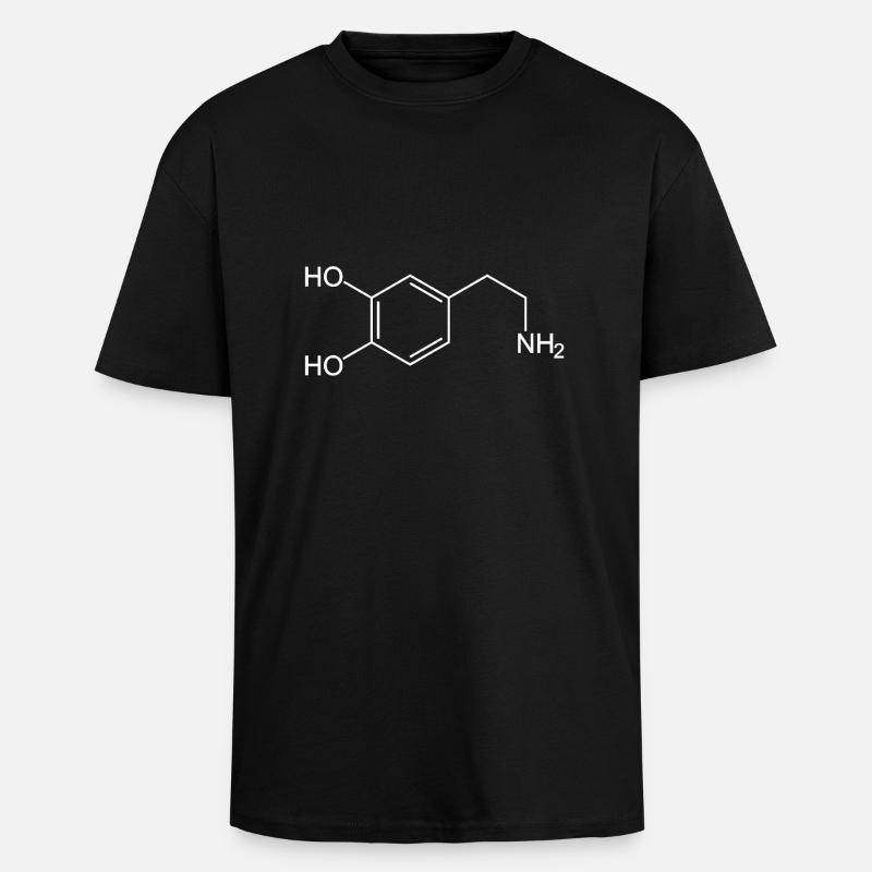 Dopamine molécule - T-shirt unisexe oversize épais - noir