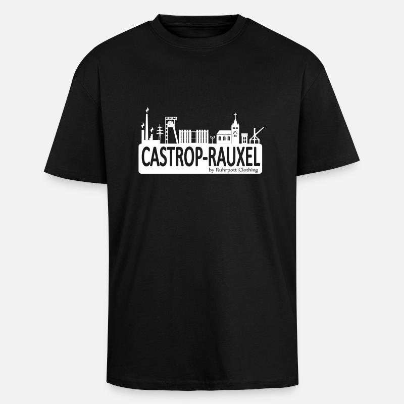 Skyline Castrop Rauxel - Oversized Heavyweight Unisex T-Shirt - Schwarz