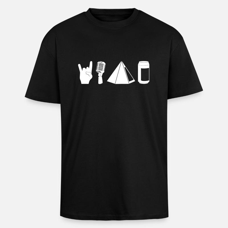 Festival - Oversized Heavyweight Unisex T-Shirt - Schwarz