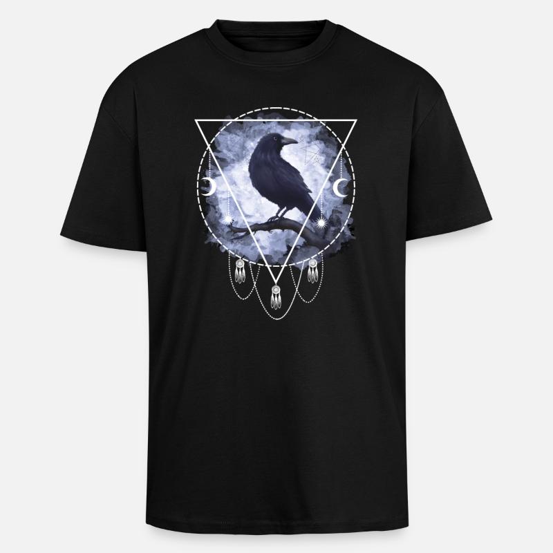 Raven Crow Gothic - Unisex Oversized Heavyweight T-shirt - black