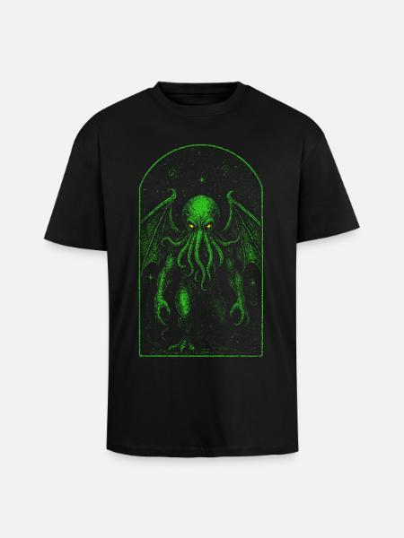 Cthulhu and the infinite cosmos - Unisex Oversized Heavyweight T-shirt - black