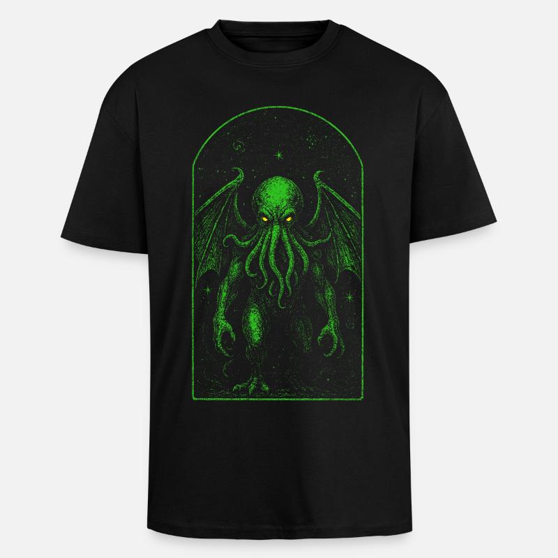 Cthulhu und der unendliche Kosmos - Oversized Heavyweight Unisex T-Shirt - Schwarz