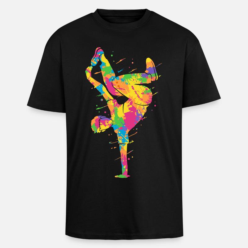 Breakdancing Bunt Breakdancer Jungen Breakdance - Oversized Heavyweight Unisex T-Shirt - Schwarz