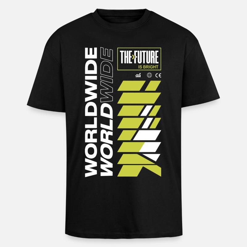 Future Radiant Pattern - Unisex Oversized Heavyweight T-shirt - black