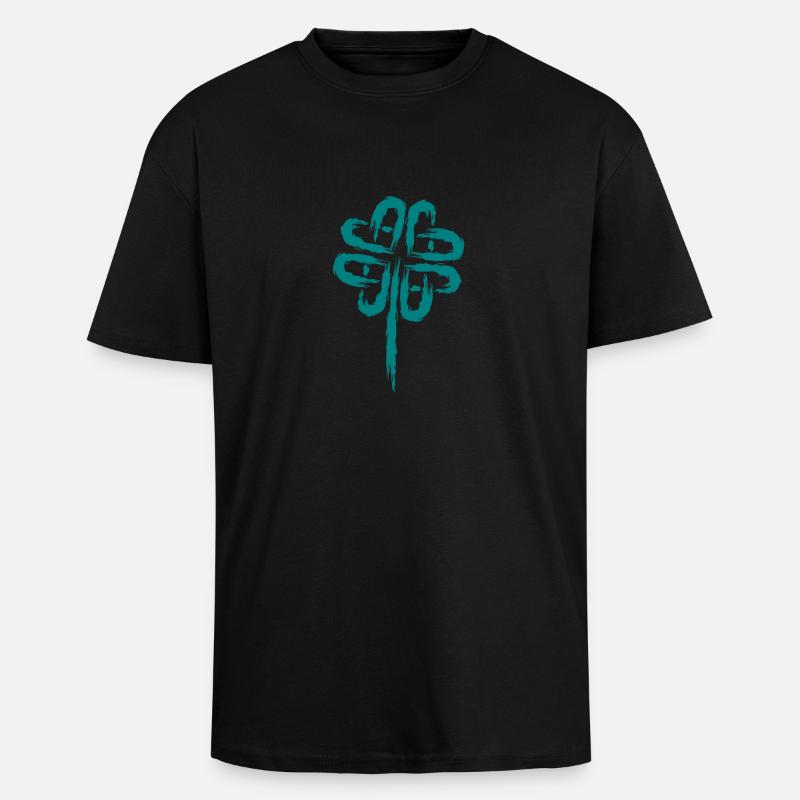 Trèfle symbole Symboles celtiques - T-shirt unisexe oversize épais - noir