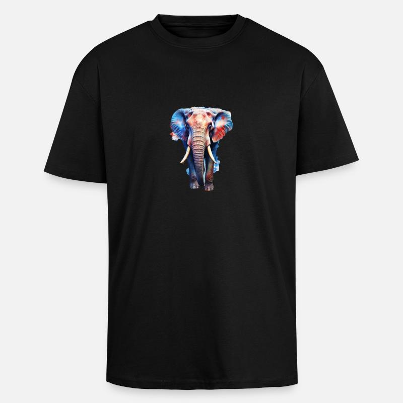 Elephant - Unisex Oversized Heavyweight T-shirt - black