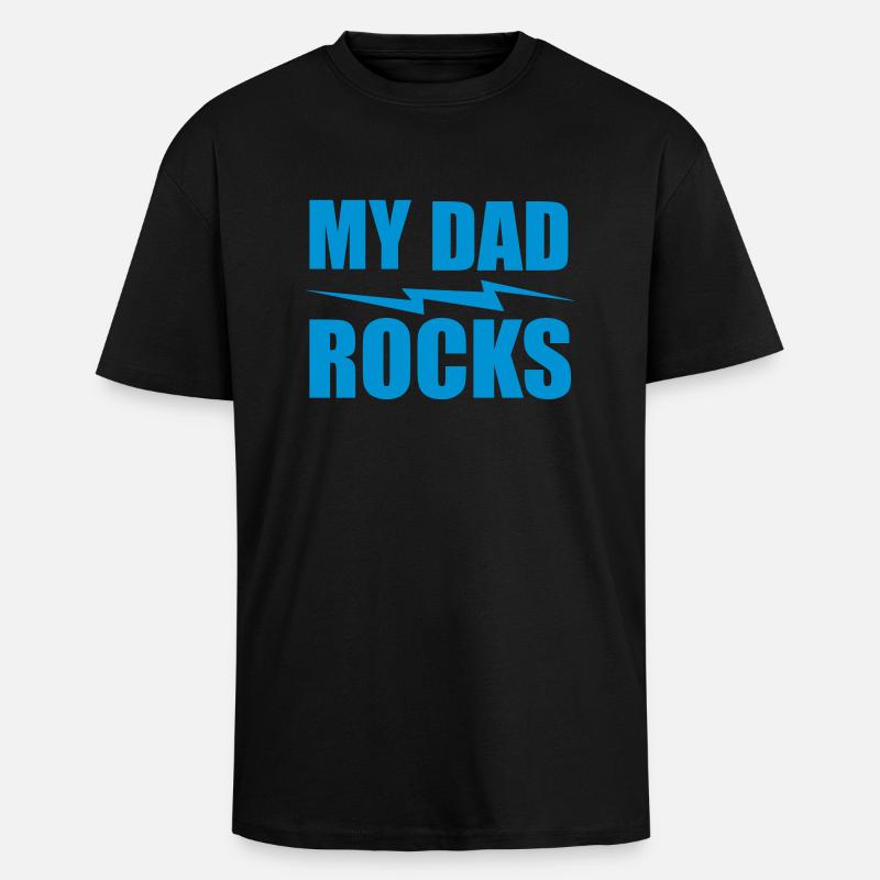 my dad rocks - Oversized Heavyweight Unisex T-Shirt - Schwarz