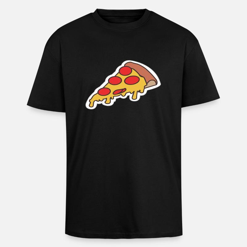 Pizza Pizzastück - Oversized Heavyweight Unisex T-Shirt - Schwarz