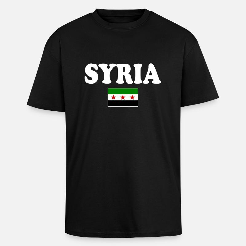 Drapeau de la Syrie - T-shirt unisexe oversize épais - noir