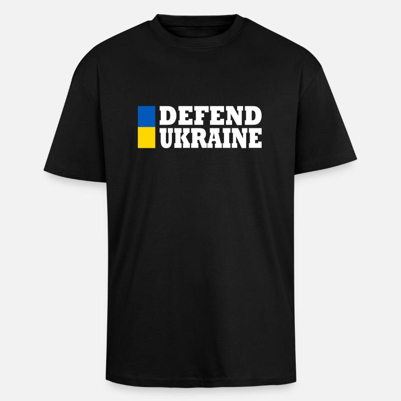 Defend ukraine - Oversized Heavyweight Unisex T-Shirt - Schwarz