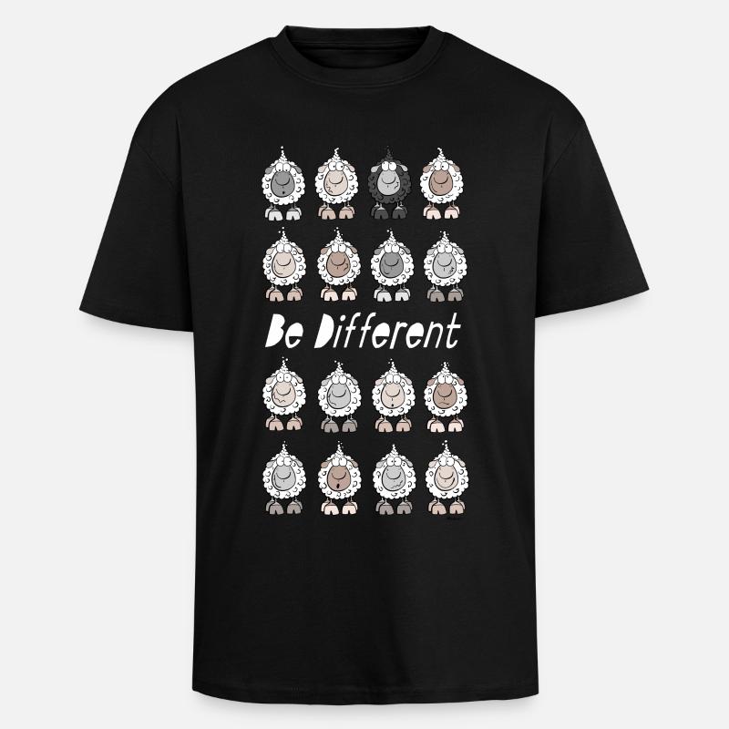 Be Different Sheep - Unisex Oversized Heavyweight T-shirt - black