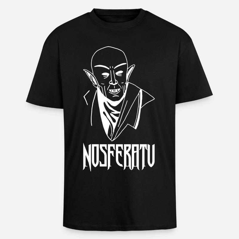 Nosferatu the vampire (white) - Unisex Oversized Heavyweight T-shirt - black
