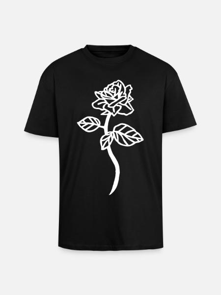 La rose blanche - T-shirt unisexe oversize épais - noir