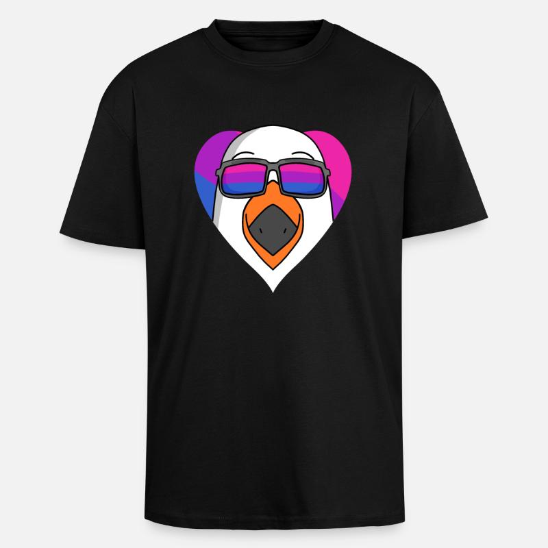 Bisexual Seagull Gift - Unisex Oversized Heavyweight T-shirt - black