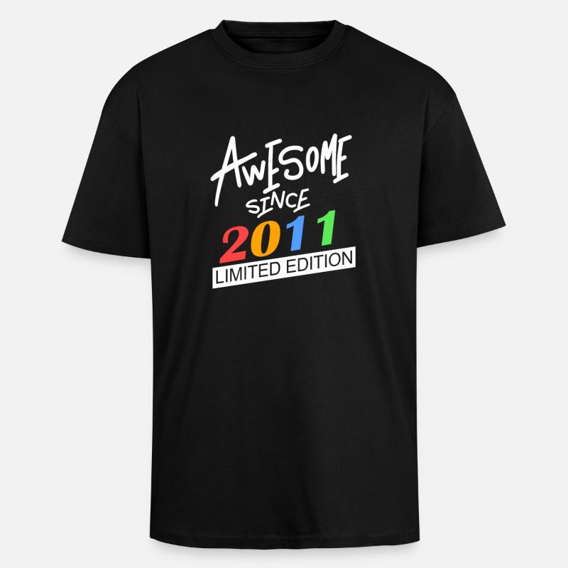 2011 - Né en 2011 - T-shirt unisexe oversize épais - noir