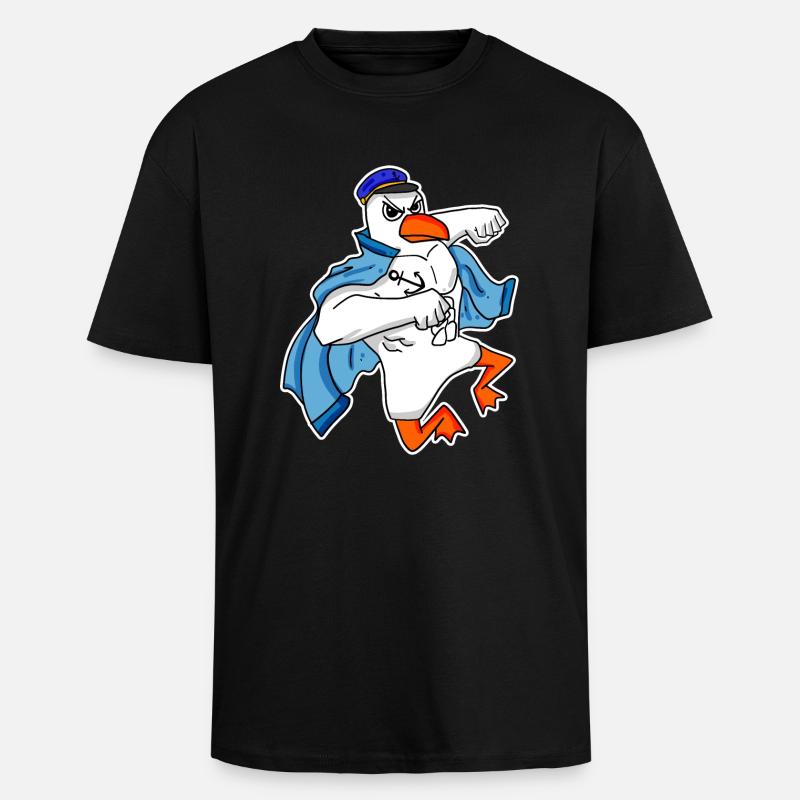 Mouette capitaine Faust - T-shirt unisexe oversize épais - noir