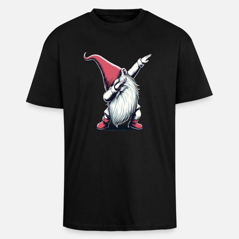 Dabbing Gnome Dab Père Noël - T-shirt unisexe oversize épais - noir