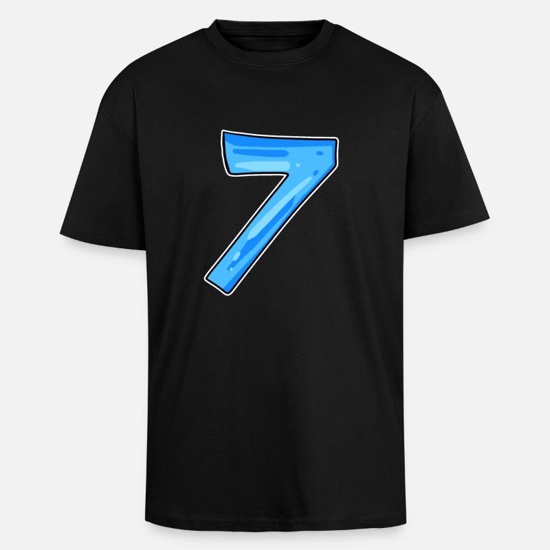 7 Number - Unisex Oversized Heavyweight T-shirt - black
