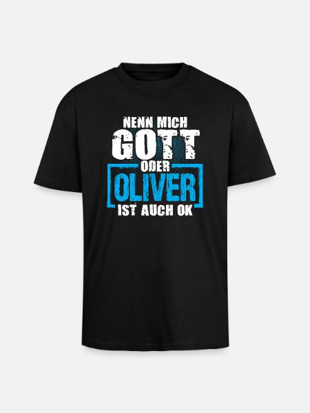 OLIVER - ok - Oversized Heavyweight Unisex T-Shirt - Schwarz