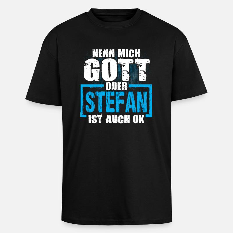 STEFAN - ok - Oversized Heavyweight Unisex T-Shirt - Schwarz